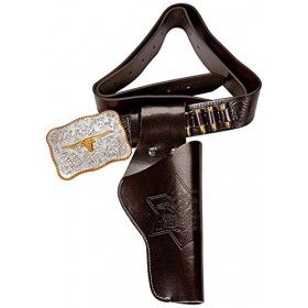 AEC- Holster Vide Bull Imitation Cuir et Métal, PI7500126, Marron, 120 cm