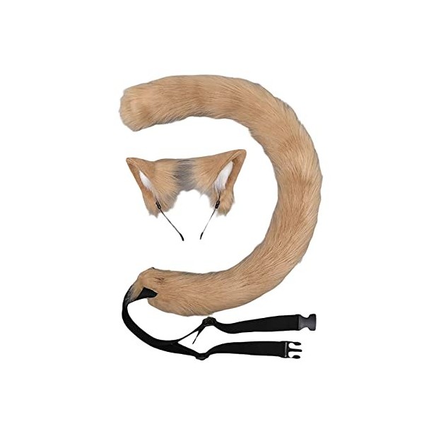 Ensemble de bandeau et queue doreilles de renard de chat moelleux, fait à la main pour cosplay danimaux, accessoires de dég