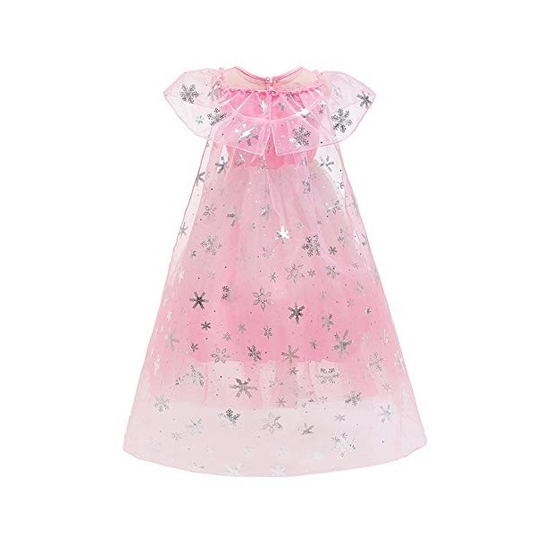 FYMNSI Robe de princesse pour fille avec accessoires pour Noël, Halloween, carnaval, Rose dégradé, 3-4 ans