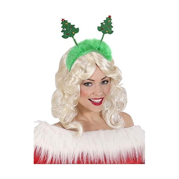 COOLMP Lot de 6 - Serre-tête sapins de Noël Vert avec Fourrure Noël - Taille Unique - Accessoires de fête, Costume, déguiseme