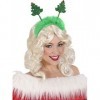 COOLMP Lot de 6 - Serre-tête sapins de Noël Vert avec Fourrure Noël - Taille Unique - Accessoires de fête, Costume, déguiseme