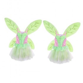 Holibanna 2 Pièces Costumes Fée Déguisement Filles Princesse Aile Costumes De Lutin Tenues Vertes Tenue Pour Filles Costumes 