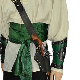 Haiqings Steampunk Pirate Pistolet Bandoulière Holster, Réglable Rétro Western Style Antique Tromblon Titulaire, Renaissance 