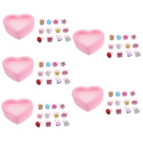 ibasenice 5 Ensembles De Strass Coeur Robe Jeu Princesse Forme De Noël Rose Semblant Fille Cristal Accessoires Réglables Ador