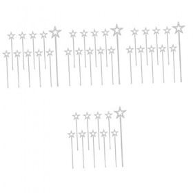 ibasenice 40 Pcs Ange Swizzle Cosplay Enfants Jeu Et Bâtons De Fée En Forme DÉtoile Fille Garçons Habillage Ruban De Poche C
