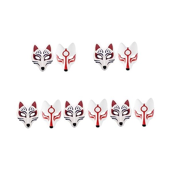 Toyvian 8 Pièces Masque De Renard Tenues De Cosplay Masques DHalloween Pour Adultes Masque De Bal Masques Accessoire Photo C
