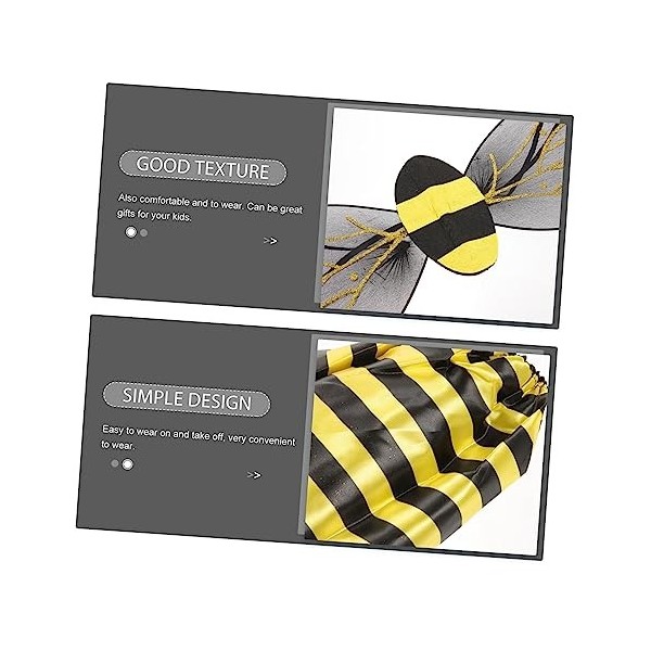 Abaodam 5 Ensembles Halloween Jupe Robe Abeille Carnaval Coléoptère Accessoire Fête denfant pour Mascarade Accessoires Abeil