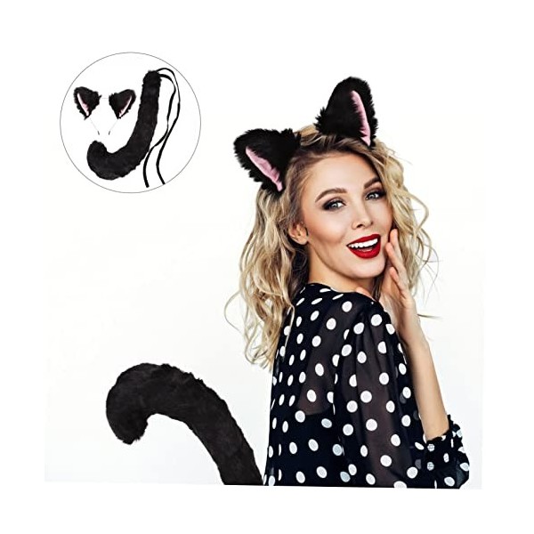 FRCOLOR Lot de 4 ensembles doreilles de chat bandeau cosplay tenues filles animaux en peluche fille tenue mascarade accessoi