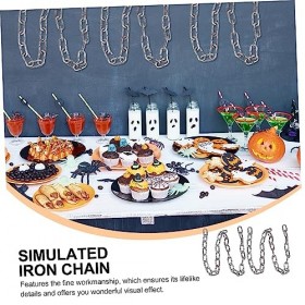 Toyvian Costume De Jeu De Rôle 6 Pièces Simulé De Fer Noir Garniture Halloween Costumes Noir Tenues De Prison en Plastique No