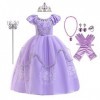 HIHCBF Déguisement de princesse de sofia pour fille Raiponce Anniversaire, Noël, Halloween, Cosplay, Carnaval, avec gants acc