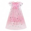 FYMNSI Robe de princesse pour fille avec accessoires pour Noël, Halloween, carnaval, Rose dégradé, 3-4 ans