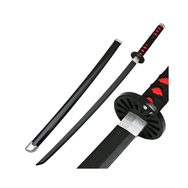 KAXO Épée Slayers Blade Cos Katana Japonais En Bois, Accessoires de Jeu de Rôle Modèle DArme Anime Black Samurai Ninja Jour