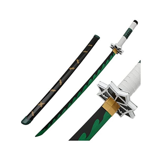 KAXO Épée Slayers Blade Cos Katana Japonais En Bois, Accessoires de Jeu de Rôle Modèle DArme Anime Black Samurai Ninja Jour