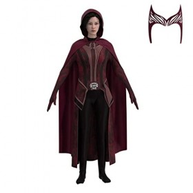 Convient aux enfants et aux adultes sorcière écarlate cosplay célèbre film même costume cape haut casque accessoire tenue Co