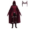 Convient aux enfants et aux adultes sorcière écarlate cosplay célèbre film même costume cape haut casque accessoire tenue Co