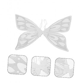 Abaodam 3 Pièces Aile dange Accessoire DAile De Fête Cosplay Aile De Fée Accessoires DOrnement Arrière Organza Vêtements B