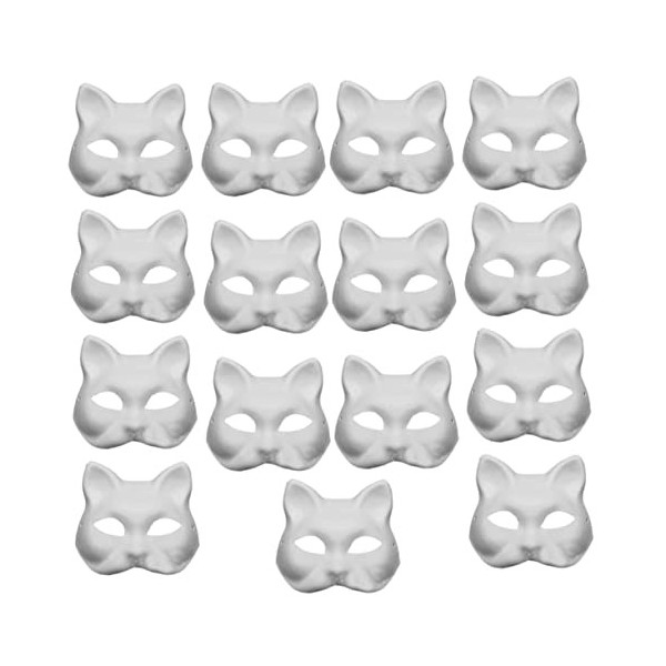 ibasenice Accessoires 45 Pcs Pulp Blank Mask Infant Clothes Costume Japanese Cat Mask Fox Cosplaymask Decor For Men Party Pap