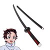 PICFEA Katana Cosplay Épée Demon Slayer Anime Lame Bambou Épée Exquisite Accessoire pour Fans dAnime Enfant Anniversaire Cad