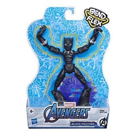 Avengers E7868 Marvel Bend and Flex Action Figure Toy, 6-inch Flexible Black Panther, Includes Accessory, Ages 4 and Up, Mult