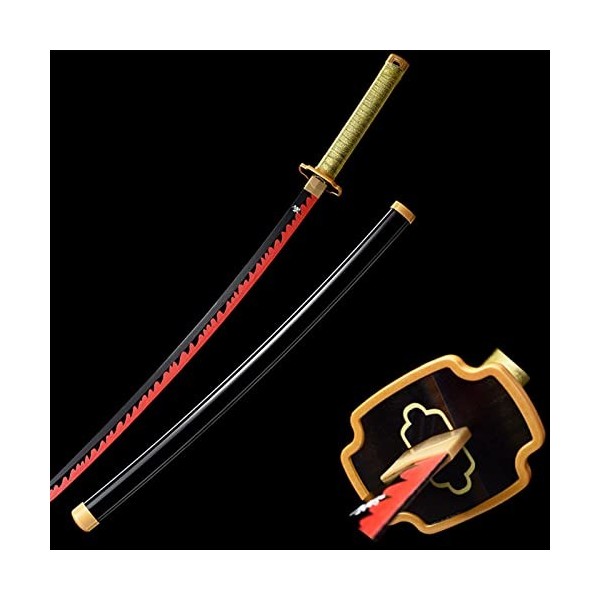 PICFEA Katana Demon Slayer Anime Épée Fait à la Main Lame Bambou Samouraï Épée Tsugikuni Yoriichi Accessoires pour Cosplay Ha