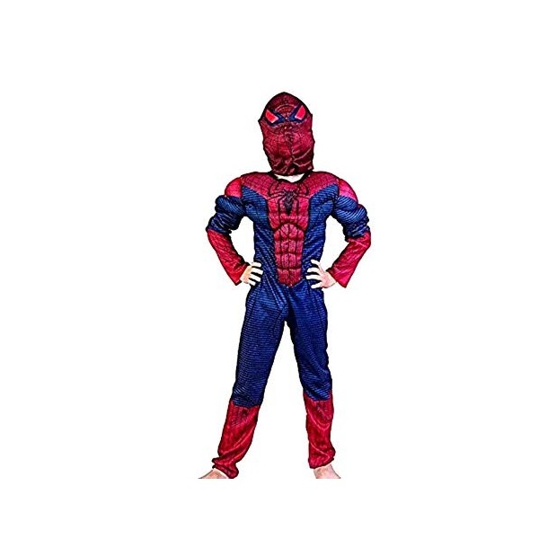 Costume de super héros - Buste musclé - Spiderman - Enfants - Déguisement - Carnaval - Halloween - Cosplay - Accessoires - Ta