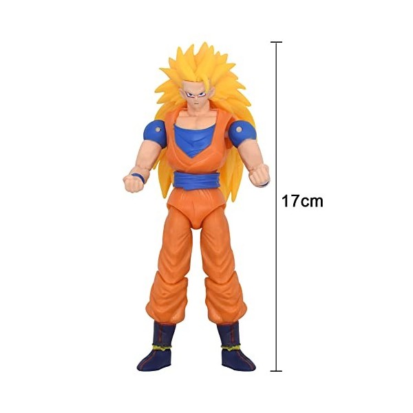 BSNRDX Anime Super, Figurine Anime, Figurine Anime Stars - Super Saiyan 3 Goku Anime Kit De Modèle Maquette Figurine articulé