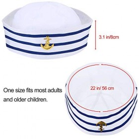 12 Pièces Chapeaux de Marin en Bleu et Blanc Chapeau de Capitaine pour Accessoire de Costume Fête de Déguisement Style Délic