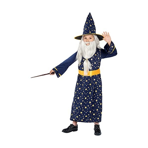 Funidelia | Déguisement Magicien Merlin pour garçon Sorcières, Magiciens, Halloween, Horreur - Déguisement pour enfant et acc