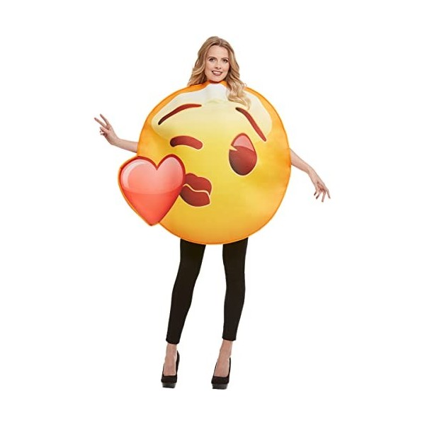 Funidelia | Déguisement Emoji bisou cœur 100% OFFICIELLE pour femme et homme taille Taille unique Émoticône, Whatsapp, Origin