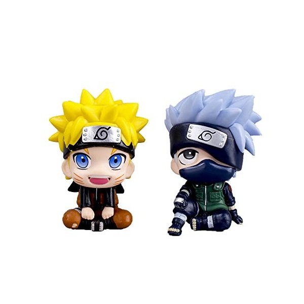 TEXXY Naruto Anime Figure Q version Kakashi assis Uchiha Itachi Figurine en PVC 8 cm collection Naruto Hatake Kakashi 