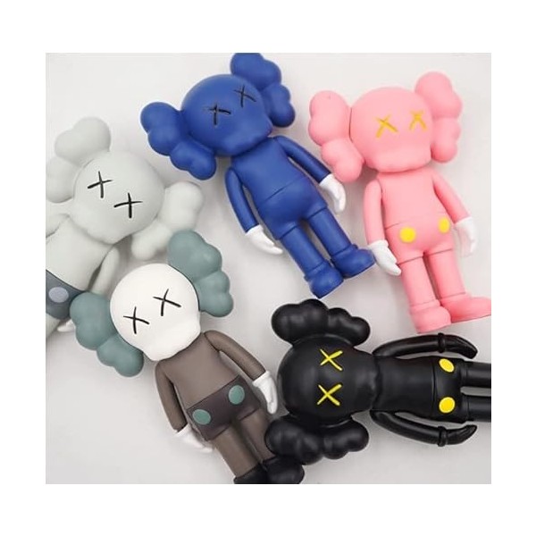 BESTZY KAWS Poupées Mobiles Miniatures, Mini Ornements de Poupée 5 Pièces, Décoration de Gâteau, Poupées de Décoration de Jar