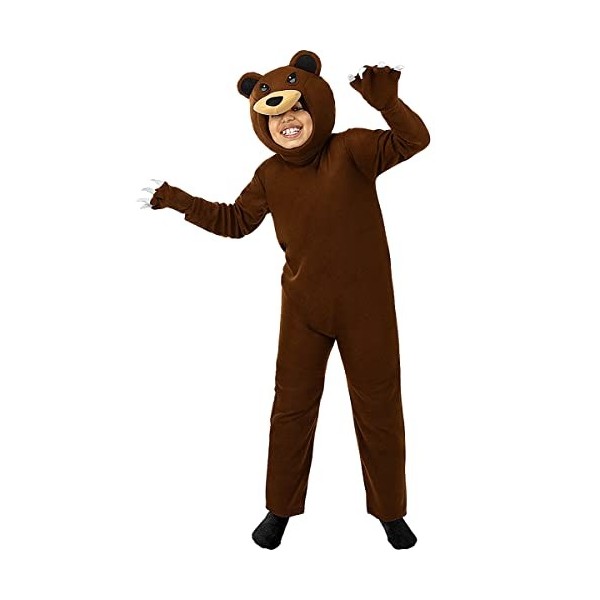 Funidelia Déguisement Ours Onesie Pour Enfant 5-6 Ans - Combinaison Marron Animaux Pour Carnaval Et Halloween