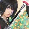 Generisch Épée DAnime Cosplay en Bois 104 Cm Katana Demon De Slayer Cosplay Tomioka Giyuu Katana Anime Sabre Japonais Jouets