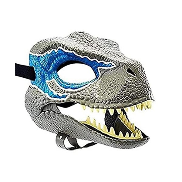 SCDXJ Masque Dino, Masque Dino Mâchoire Mobile, Cosplay Costumes Accessoires de Jeu pour Enfants,Blue