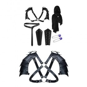 FENOHREFE Costume de chevalier médiéval 4/5/8 pièces pour Halloween, costume de pirate, accessoires de déguisement, accessoir