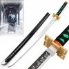 Generisch Épée Demon De Slayer Katana en Bois Sabre Japonais Katana Tsugikuni Yoriichi pour Le Cosplay Et Les Collections Hal