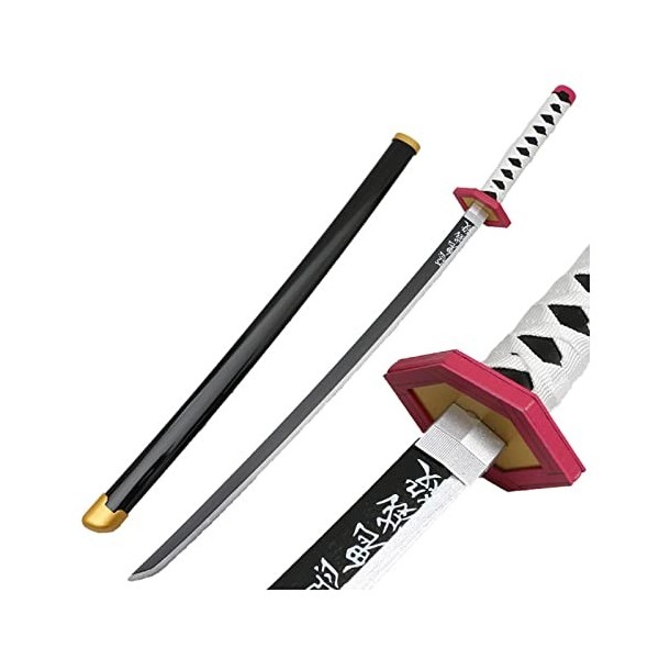 NIANXINN Sword Slayer S Blade Cos Katana Japonais En Bois, Accessoires de Jeu de Rôle Modèle DArme Anime Black Samurai Ninj