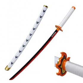 Generisch Katana Demon De Slayer Sabre Japonais Katana Rengoku Kyoujurou Katana Anime Cosplay Épée Halloween Jeu De Rôle Déco