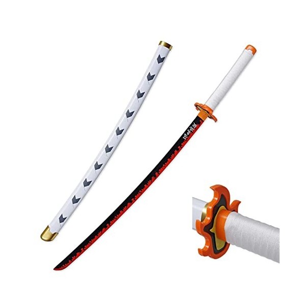 Generisch Katana Demon De Slayer Sabre Japonais Katana Rengoku Kyoujurou Katana Anime Cosplay Épée Halloween Jeu De Rôle Déco