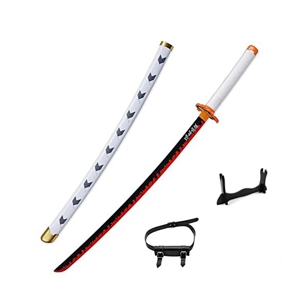 Generisch Katana Demon De Slayer Sabre Japonais Katana Rengoku Kyoujurou Katana Anime Cosplay Épée Halloween Jeu De Rôle Déco