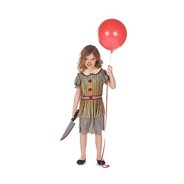 Generique - Déguisement Clown Terrifiant Gris Fille - S 4-6 Ans 110-120 cm 