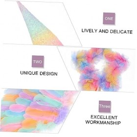 TOYANDONA 2 Ensembles Ailes Colorées Bandeau Filles Bandeau Corne Bandeau Doré Filles Costume Licorne Chapeaux Corne Avec Fle