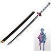 HASMI Épée DAnime de Cosplay Katana En Bambou, Accessoire DArme de Lame de Tueur de Démons Tomioka Giyuu de 80 Cm/B