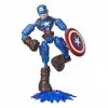 Avengers E7869 Marvel Bend and Flex Action Figure Toy, 6-inch Flexible Captain America, Includes Accessory, Ages 4 and Up, Mu