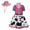 maxToonrain Costume de cowgirl pour filles – Déguisement amusant de princesse pour Halloween, Noël, fête gilet rose et chape