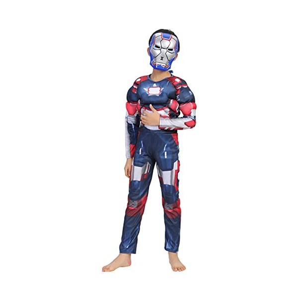 Garçons Fer Patriote Muscle Combinaison Enfants Halloween Cosplay Costume Costume Mascarade Jeu de Rôle Body Film Fans Onesie