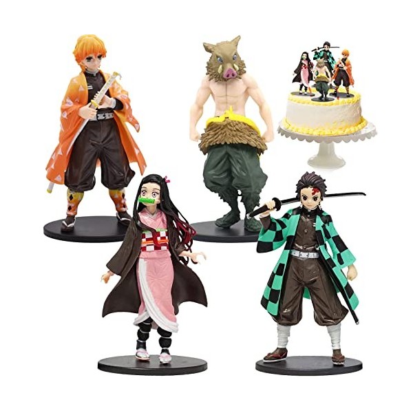 Lot De 4 Figurines De PoupéEs,ModèLe De Personnage Anime,Figurines De Dessin Animé avec Socle pour Cadeau Anniversaire,DéCora