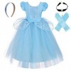 Lito Angels Deguisement Robe Princesse Cendrillon avec Accessories Enfant Fille, Anniversaire Fete Carnaval Halloween Costume