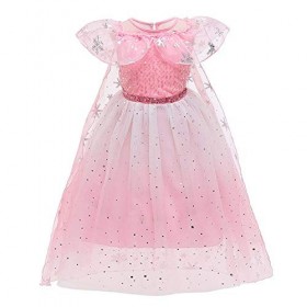 FYMNSI Robe de princesse pour fille avec accessoires pour Noël, Halloween, carnaval, Gradient Rose robe uniquement ., 2-3 an