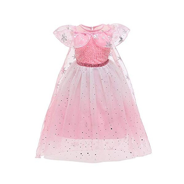 FYMNSI Robe de princesse pour fille avec accessoires pour Noël, Halloween, carnaval, Gradient Rose robe uniquement ., 2-3 an